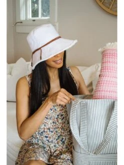 HAT ATTACK FRINGED BUCKET HAT WHITE -Deals Clothing Shop 86E4F3FCDBC4WHTPRODUCT 04