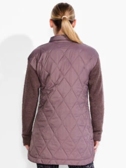 Quilted Mix Media Coat COCOA -Deals Clothing Shop ACTF238175COCPRODUCT 03