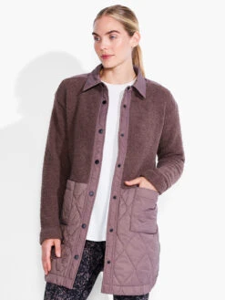 Quilted Mix Media Coat COCOA -Deals Clothing Shop ACTF238175COCPRODUCT 04