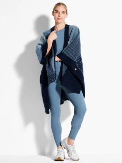 Cozy Reversible Jacquard Poncho AQUA MULTI -Deals Clothing Shop ACTF238177AQLPRODUCT 04