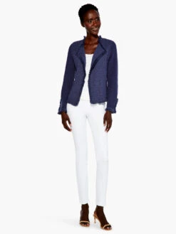 Fringe Mix Knit Jacket NAVY -Deals Clothing Shop ALL1133NVYPRODUCT 04