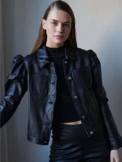 JKT NYC Ariel Burnished Leather -Deals Clothing Shop B578D341C3A4BLKPRODUCT 02