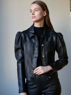 JKT NYC Ariel Burnished Leather -Deals Clothing Shop B578D341C3A4BLKPRODUCT 03