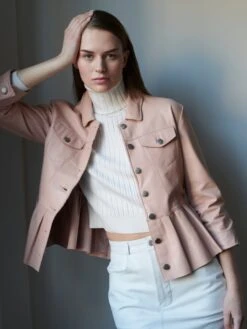 JKT Brie Burnished Leather With Peplum Hem -Deals Clothing Shop C982F7487D32PTLPRODUCT 06