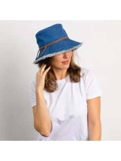 HAT ATTACK FRINGED BUCKET HAT -Deals Clothing Shop E030846ECEEEBLUPRODUCT 01