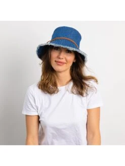 HAT ATTACK FRINGED BUCKET HAT -Deals Clothing Shop E030846ECEEEBLUPRODUCT 02