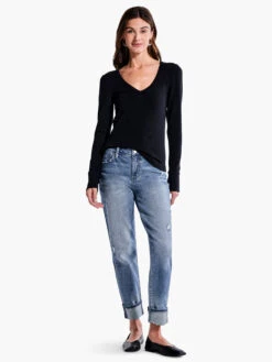 Perfect Rib Knit Cuffed Top -Deals Clothing Shop F231007BLXPRODUCT 04