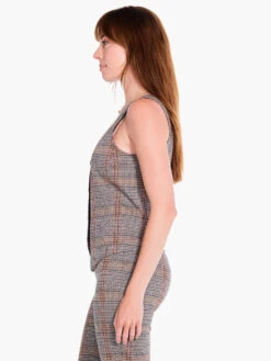 Sketched Plaid Knit Vest NEUTRAL MULTI -Deals Clothing Shop F231033NUMPRODUCT 02