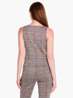 Sketched Plaid Knit Vest NEUTRAL MULTI -Deals Clothing Shop F231033NUMPRODUCT 03