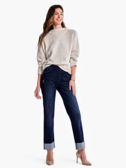 Shaker Knit Mock Sweater SANDSHELL -Deals Clothing Shop F231116SSHPRODUCT 04