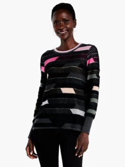 Shaded Stripes Sweater PINK MULTI