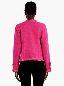 Fringe Mix Knit Jacket CHARGED PINK 7 Fringe Mix Knit Jacket CHARGED PINK -Deals Clothing Shop F231133CPIPRODUCT 03