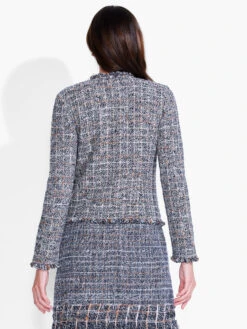 Novelty Fringe Mix Jacket BLUE MULTI -Deals Clothing Shop F231135BLTPRODUCT 03