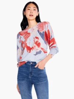 Pressed Petals Sweater RED MULTI