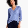 Waffle Stitch V-Neck Sweater IRIS -Deals Clothing Shop F231168IRSPRODUCT 01