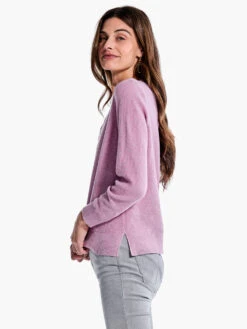 Waffle Stitch V-Neck Sweater MAUVE MIST -Deals Clothing Shop F231168MMTPRODUCT 02