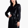 Faux Leather Trench Dress BLACK ONYX