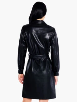 Faux Leather Trench Dress BLACK ONYX 8 Faux Leather Trench Dress BLACK ONYX -Deals Clothing Shop F231200BLXPRODUCT 03