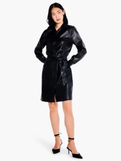 Faux Leather Trench Dress BLACK ONYX 9 Faux Leather Trench Dress BLACK ONYX -Deals Clothing Shop F231200BLXPRODUCT 04