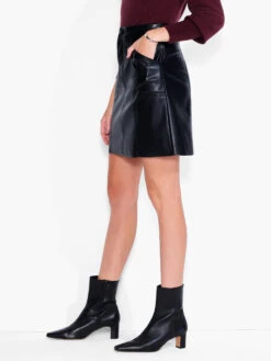 Faux Leather Slim Skirt BLACK ONYX -Deals Clothing Shop F231339BLXPRODUCT 03