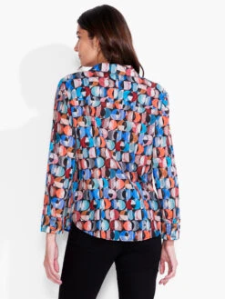 Crescent Crinkle Shirt BLUE MULTI -Deals Clothing Shop F231620BLTPRODUCT 03
