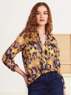 Dreamy Refined Ruffle Shirt YELLOW MULTI
