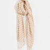 Hat Attack Stitched Plaid Scarf IVORY -Deals Clothing Shop HEHA154 IVO2