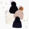 Hat Attack Cashmere Hat With Faux Fur Pom -Deals Clothing Shop HEHC115TAUPRODUCT 01