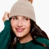 Hat Attack Cashmere Hat With Faux Fur Pom TAUPE -Deals Clothing Shop HEHC115TPEPRODUCT 02
