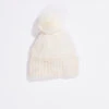 Hat Attack Cashmere Hat With Faux Fur Pom IVORY -Deals Clothing Shop HEHC115 IVO