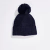 Hat Attack Cashmere Hat With Faux Fur Pom NAVY -Deals Clothing Shop HEHC115 NVY