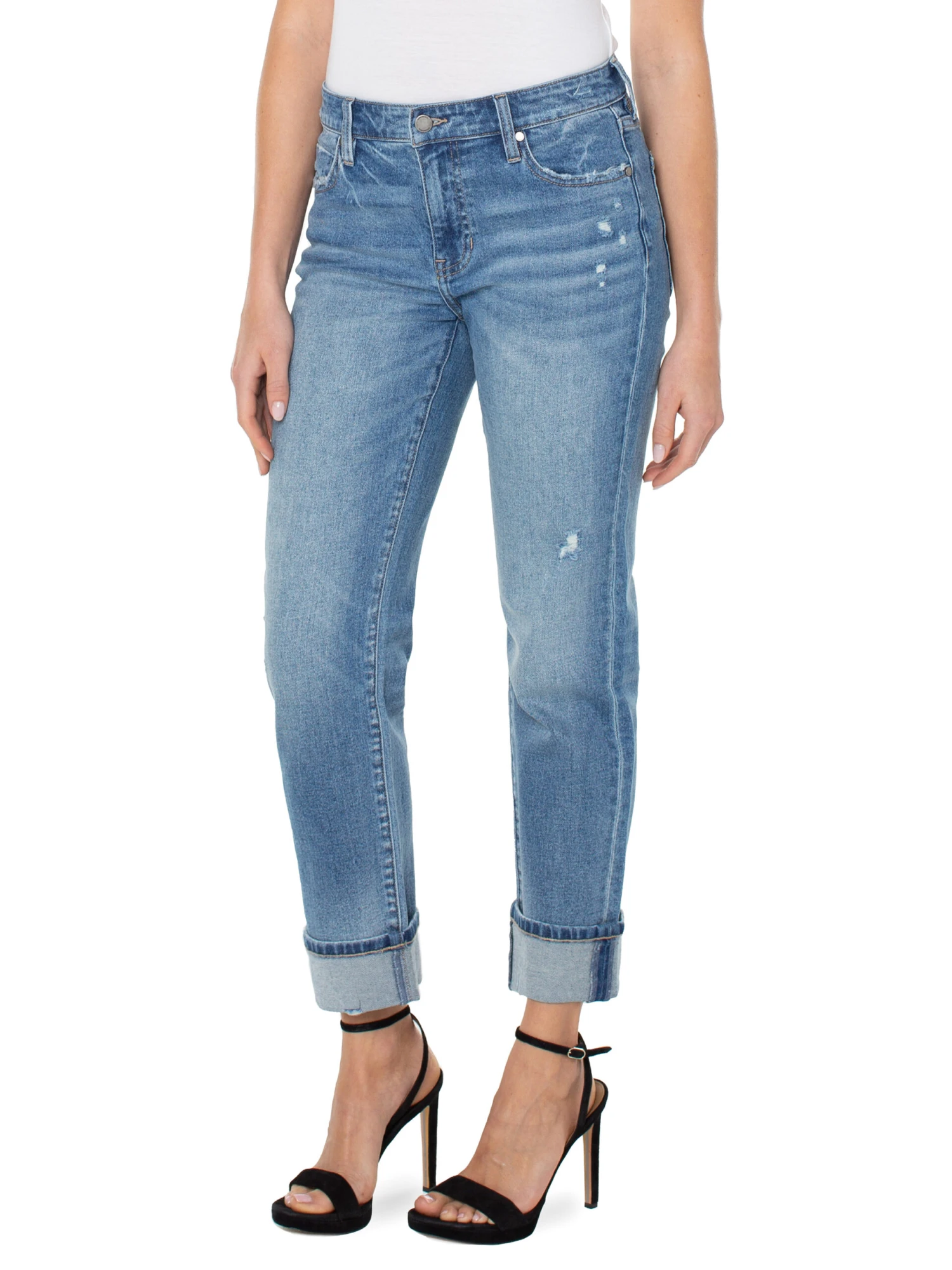 Liverpool - Marley Girlfriend Rolled Cuff LIGHT WASH 3 Liverpool - Marley Girlfriend Rolled Cuff LIGHT WASH