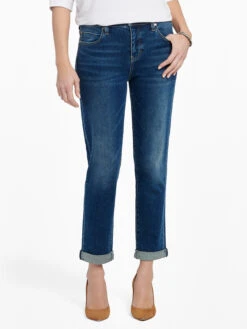 Liverpool Marley Girlfriend Roll Cuff Jean DEEP DENIM -Deals Clothing Shop LM5165VHDPDPRODUCT 02