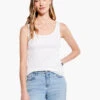 Drapey Rib Scoop Tank PAPER WHITE 1 Drapey Rib Scoop Tank PAPER WHITE -Deals Clothing Shop M231087PWHPRODUCT 01