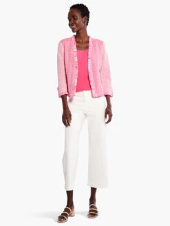 Zig Zag Fringe Mix Knit Jacket SHOCKING PINK -Deals Clothing Shop M231110SKPPRODUCT 04