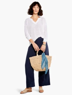 Summer Split Neck Sweater PAPER WHITE -Deals Clothing Shop M231115PWHPRODUCT 04