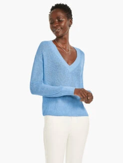 Textural V-Neck Summer Sweater ZEPHYR