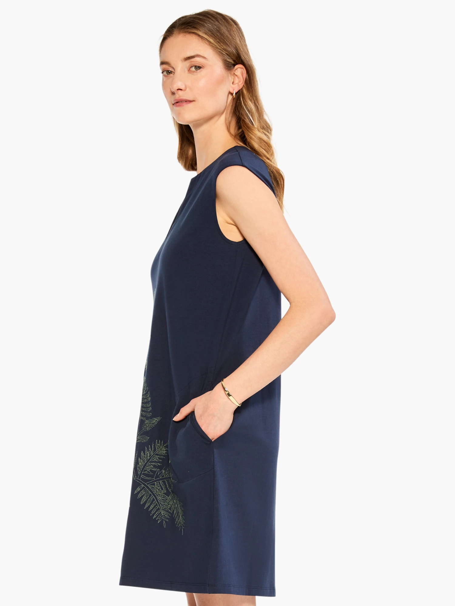 Embroidered Fauna Dress INDIGO MULTI 4 Embroidered Fauna Dress INDIGO MULTI - Image 2