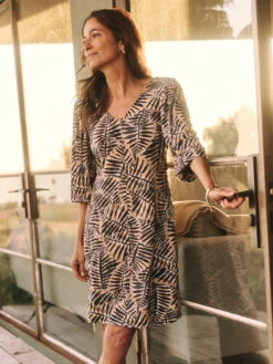 Flowing Ferns Dress NEUTRAL MULTI