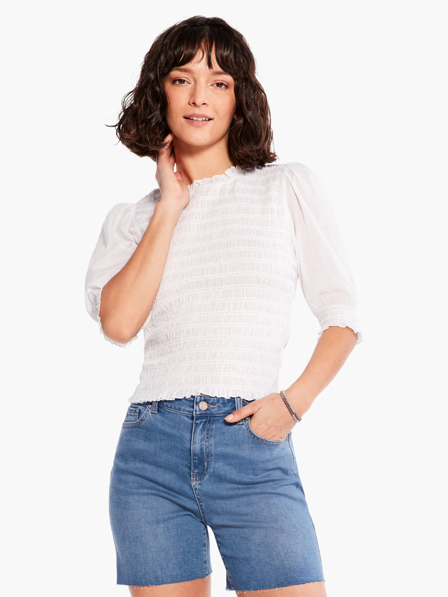 Cotton Lawn Smocked Top PAPER WHITE 4 Cotton Lawn Smocked Top PAPER WHITE - Image 2