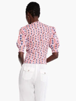 Geo Dots Smocked Top PINK MULTI -Deals Clothing Shop M231640PKMPRODUCT 03