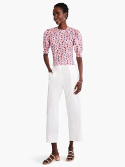 Geo Dots Smocked Top PINK MULTI -Deals Clothing Shop M231640PKMPRODUCT 04