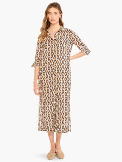 Falling Diamonds Dress ORANGE MULTI -Deals Clothing Shop M231902ORMPRODUCT 04