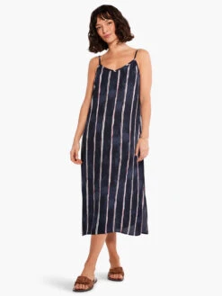 Wavy Lines Slip Dress INDIGO MULTI -Deals Clothing Shop M231950IMIPRODUCT 04