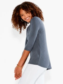 NZT 3/4 Sleeve Boat Tee QUARRY -Deals Clothing Shop NZTESS1004QUAPRODUCT 02