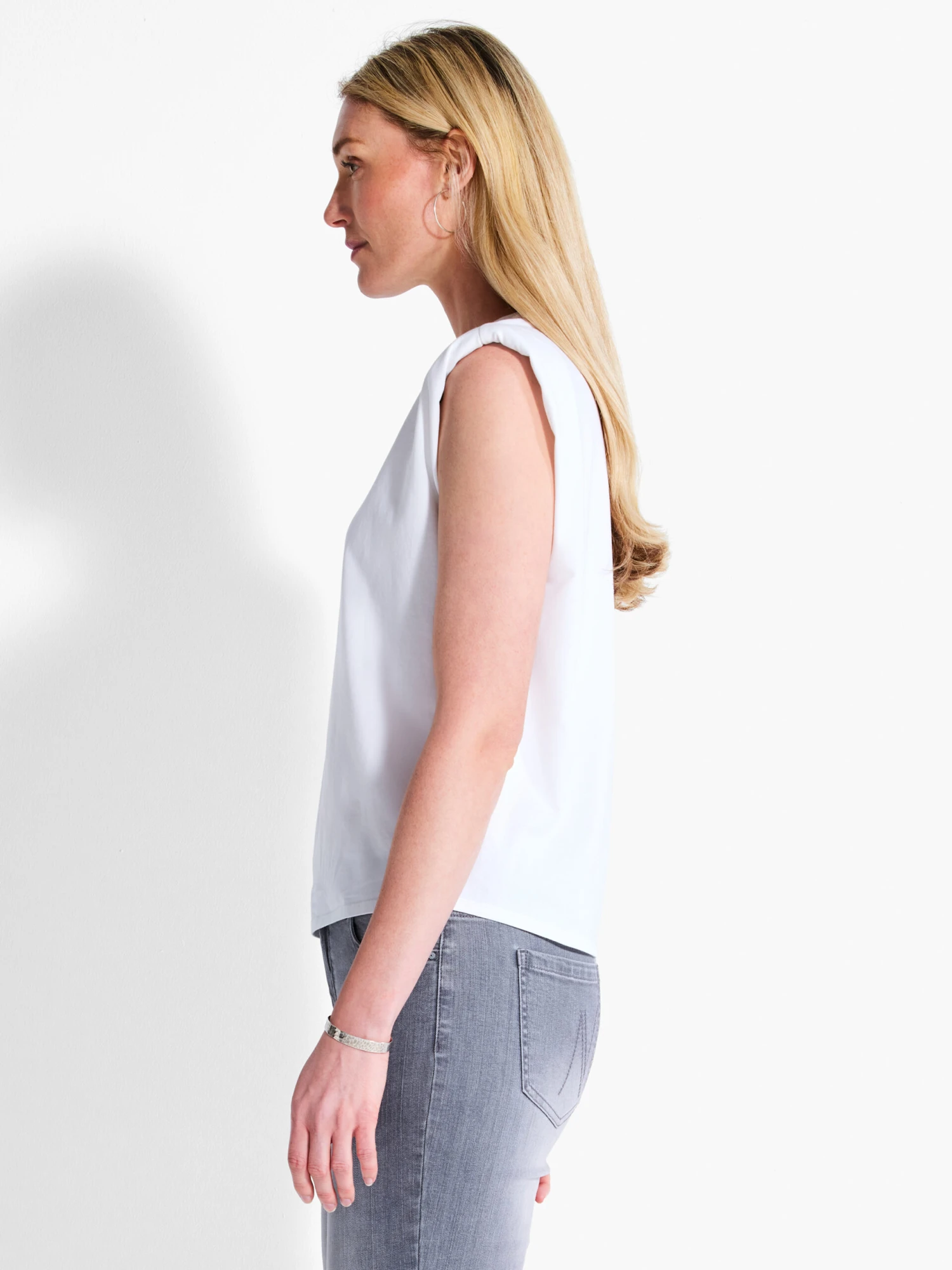 NZT Power Shoulder Crew Tank PAPER WHITE 4 NZT Power Shoulder Crew Tank PAPER WHITE - Image 2