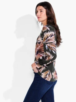 NZT Long Sleeve Fern Henley GREEN MULTI -Deals Clothing Shop NZTF232046GRIPRODUCT 02