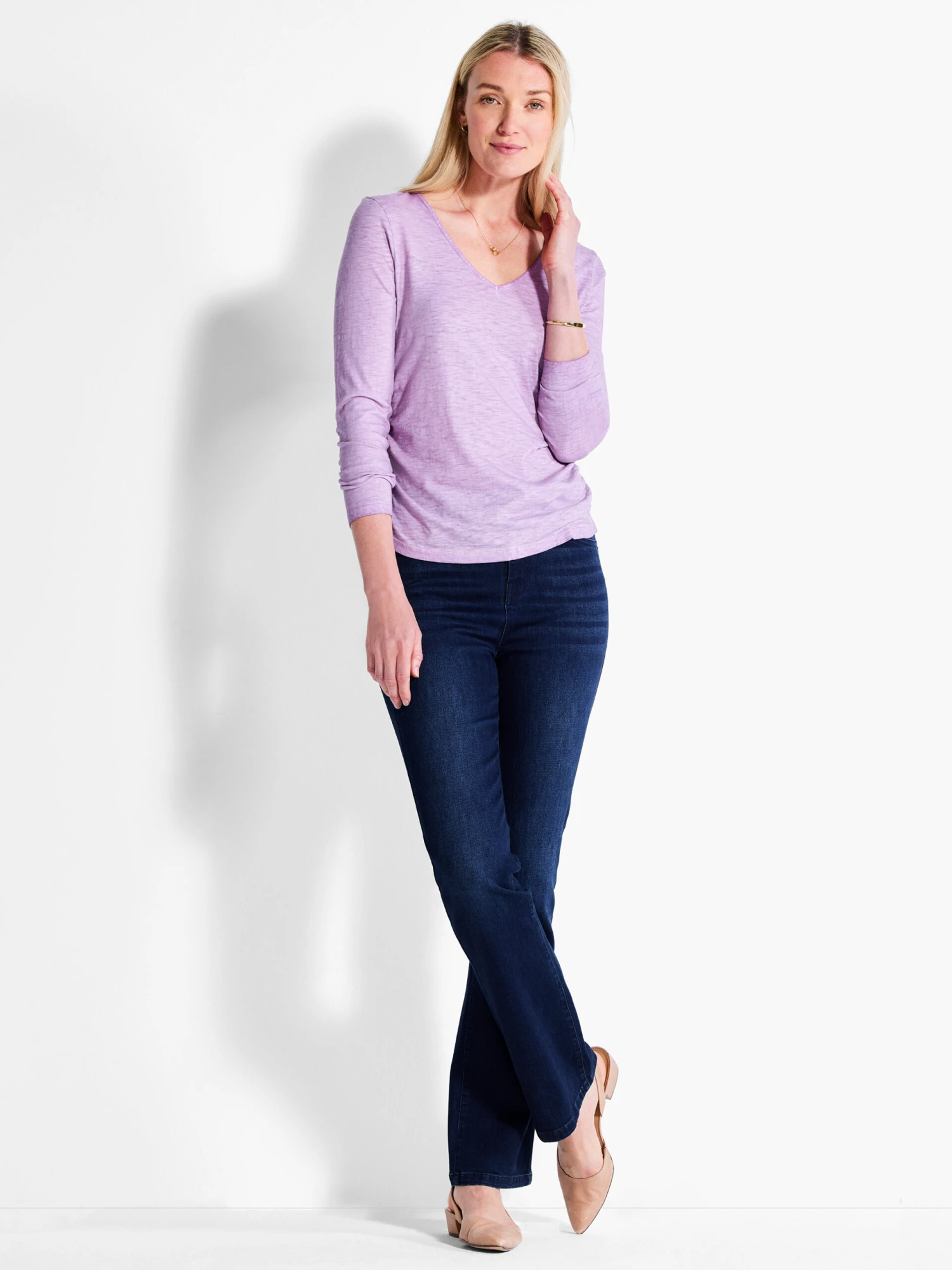 NZT Long Sleeve V-Neck Ruched Tee 6 NZT Long Sleeve V-Neck Ruched Tee - Image 4