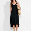 NZT Double V Tank Dress BLACK ONYX -Deals Clothing Shop NZTM231257BLXPRODUCT 01