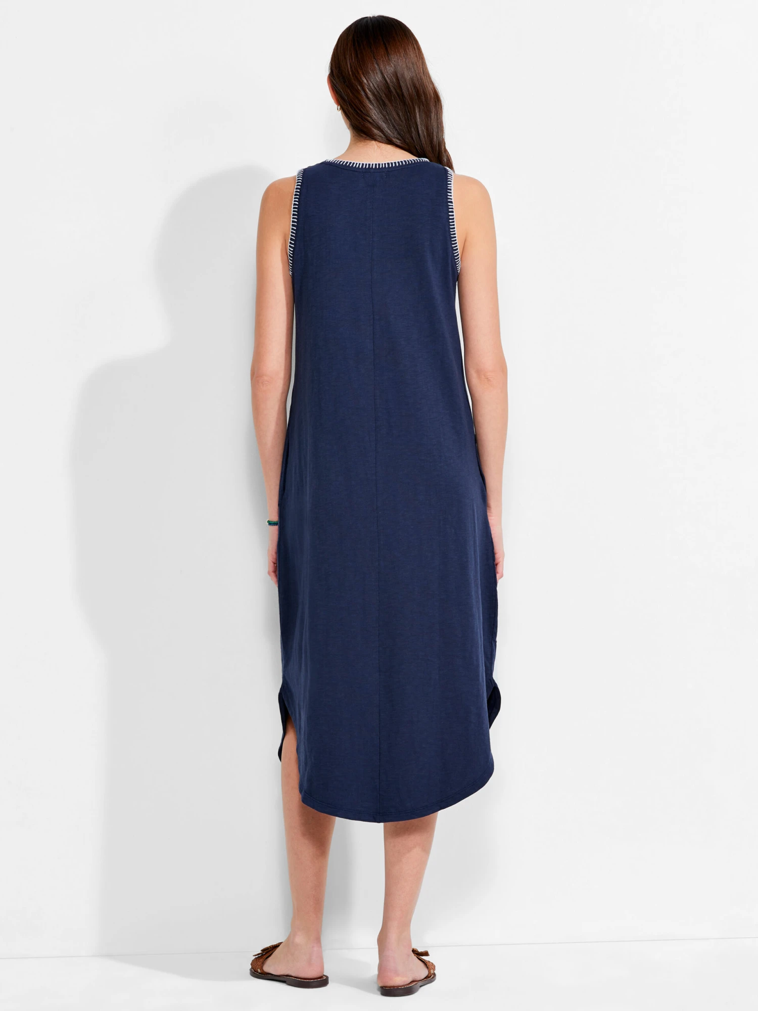 NZT Scoop Neck Stitch Tank Dress DARK INDIGO MULTI 5 NZT Scoop Neck Stitch Tank Dress DARK INDIGO MULTI - Image 3